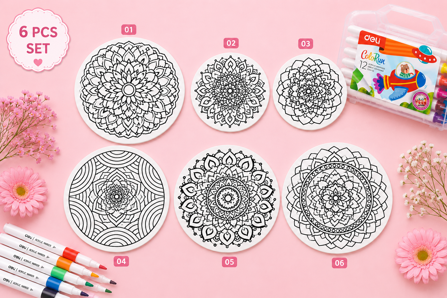 3D Mandela Coloring Set