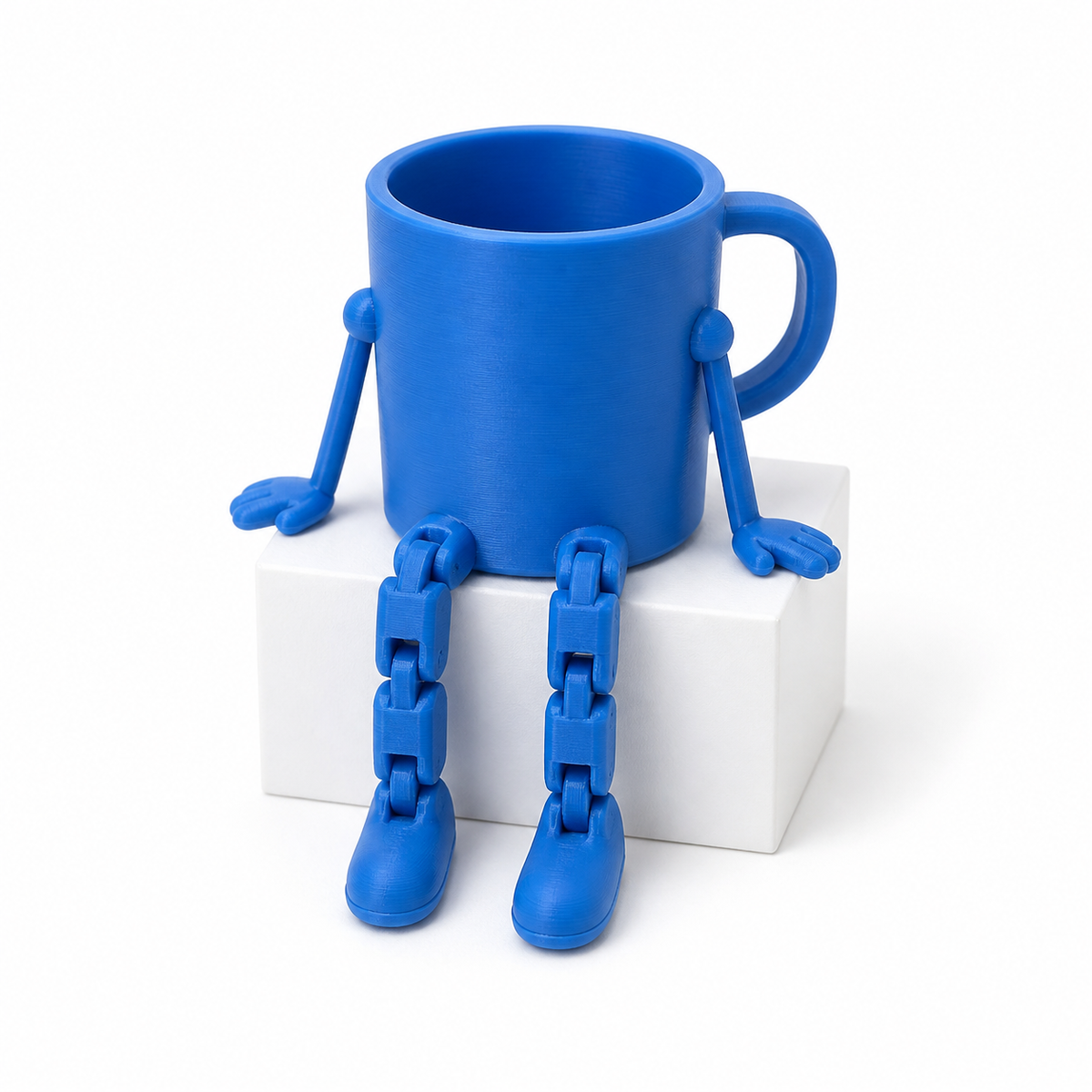 Coffee Buddy articulated cup in Blue on a white background