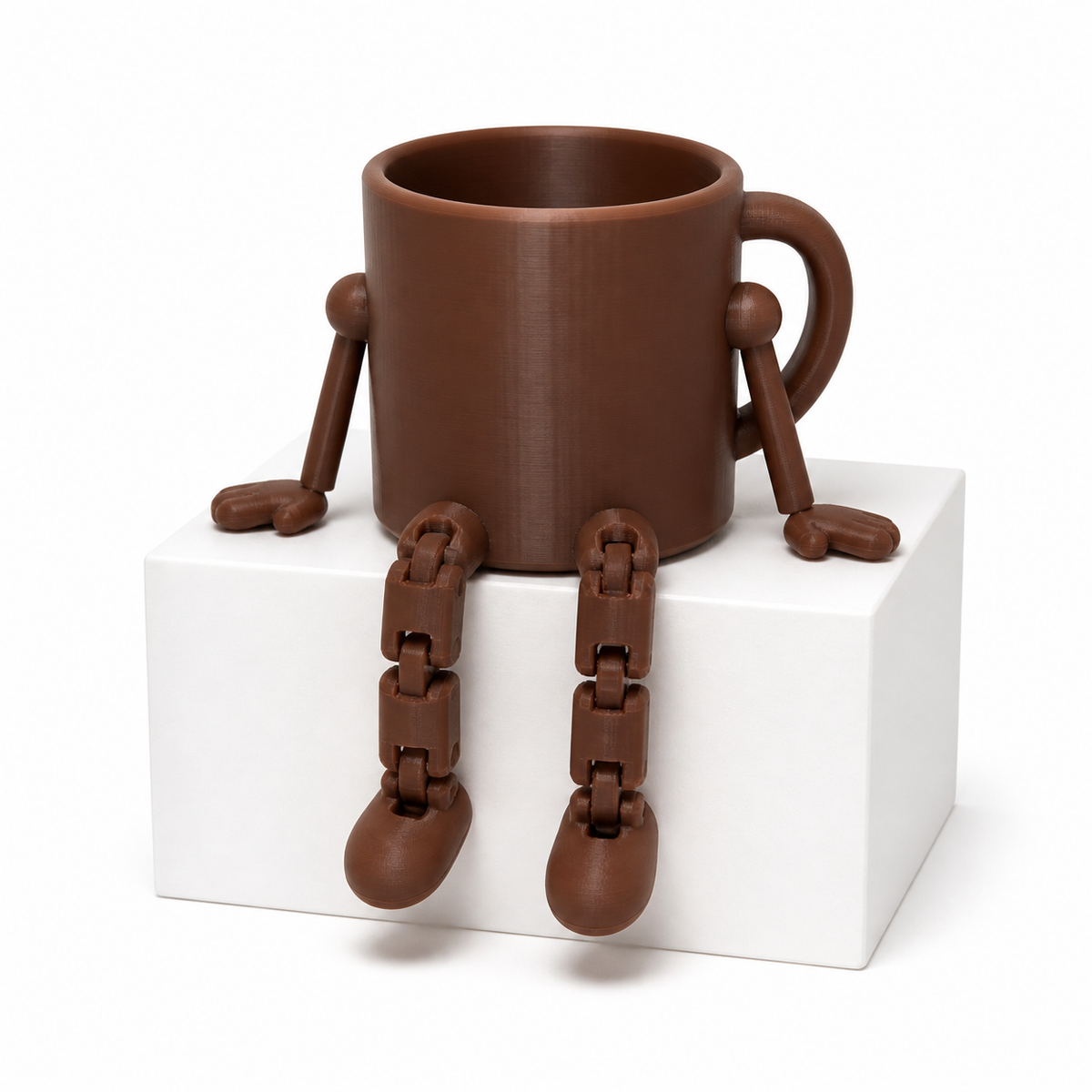 Coffee Buddy articulated cup in Brown on a white background