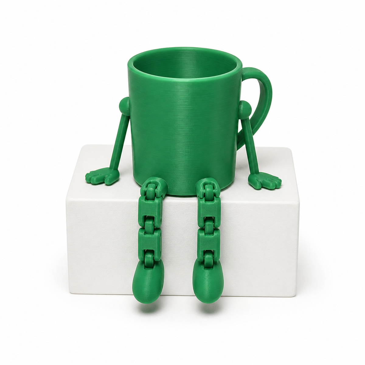 Coffee Buddy articulated cup in Green on a white background