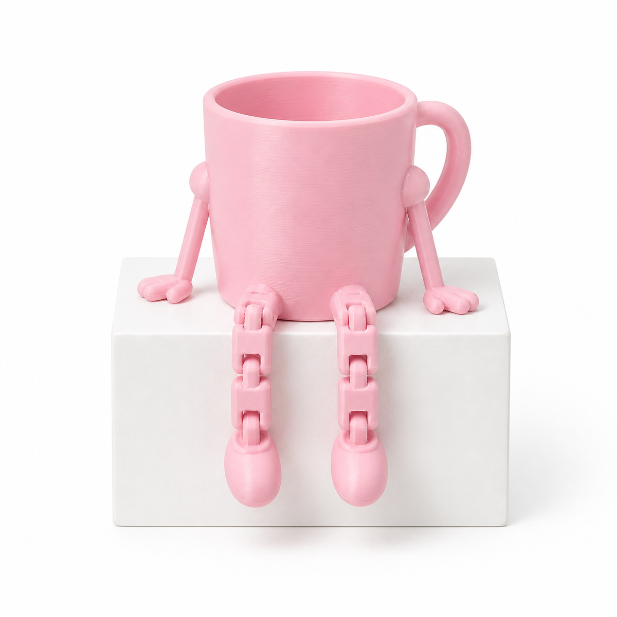 Coffee Buddy articulated cup in Pink on a white background