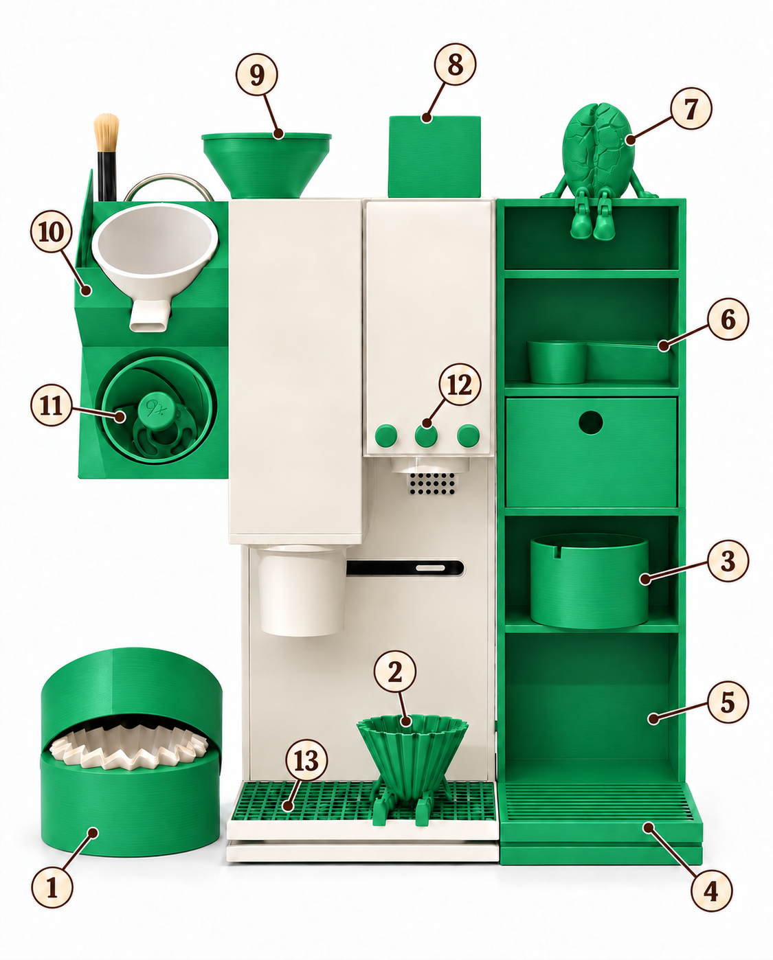 xBloom Accessory Organizer Style 2 in realistic emerald green