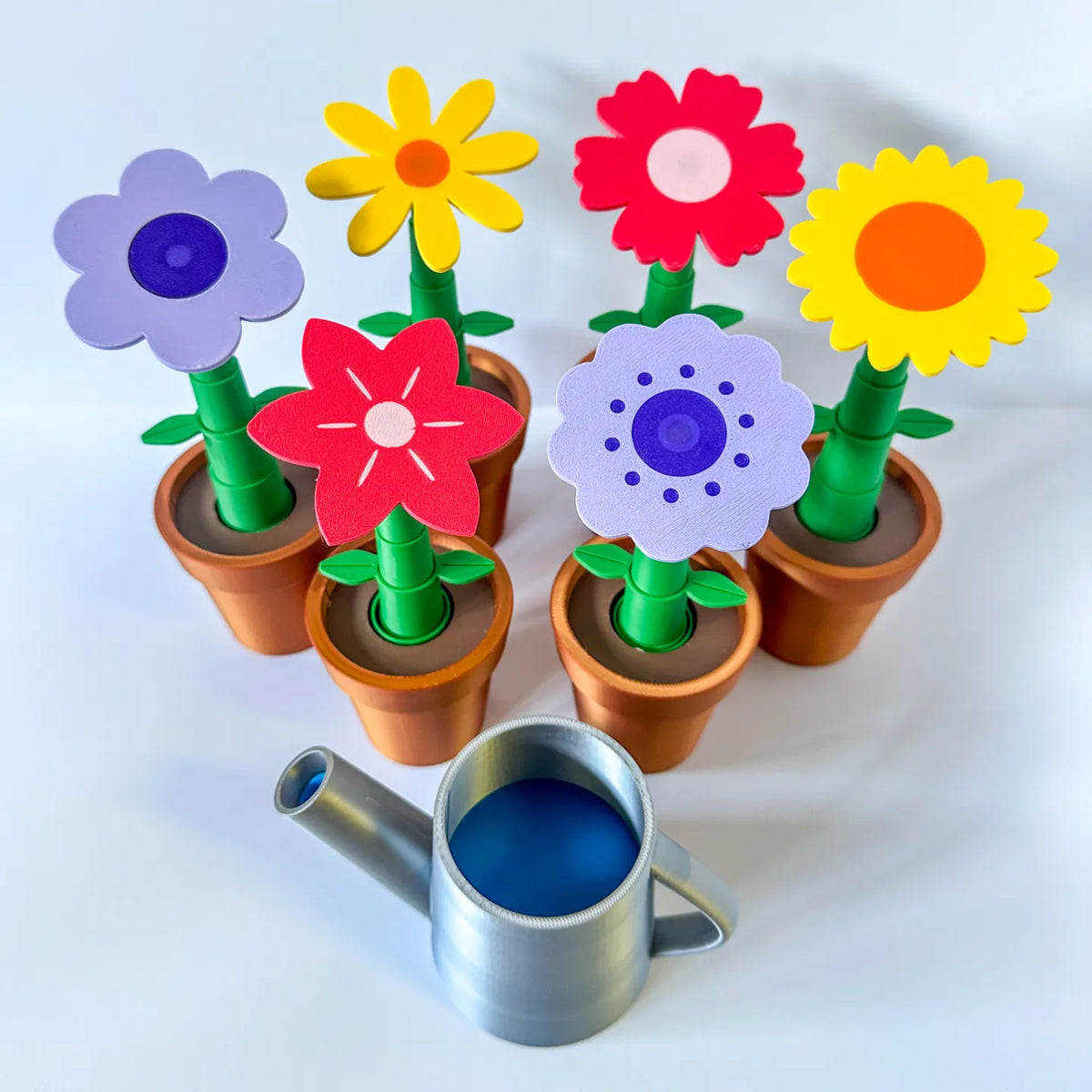Assorted potted flower toy designs