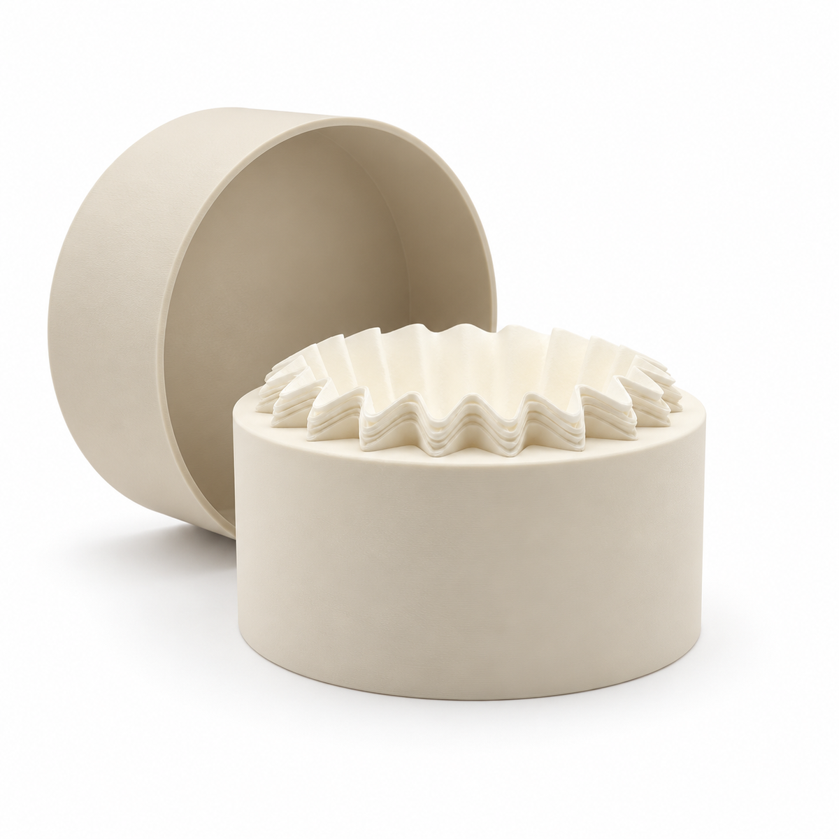 xBloom Flat Bottom Filter Holder in beige with matching cover