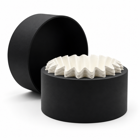 xBloom Flat Bottom Filter Holder in black with matching cover