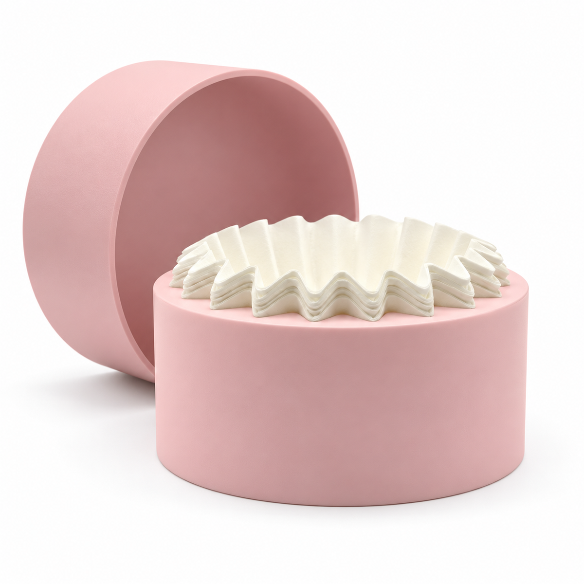 xBloom Flat Bottom Filter Holder in pink with matching cover